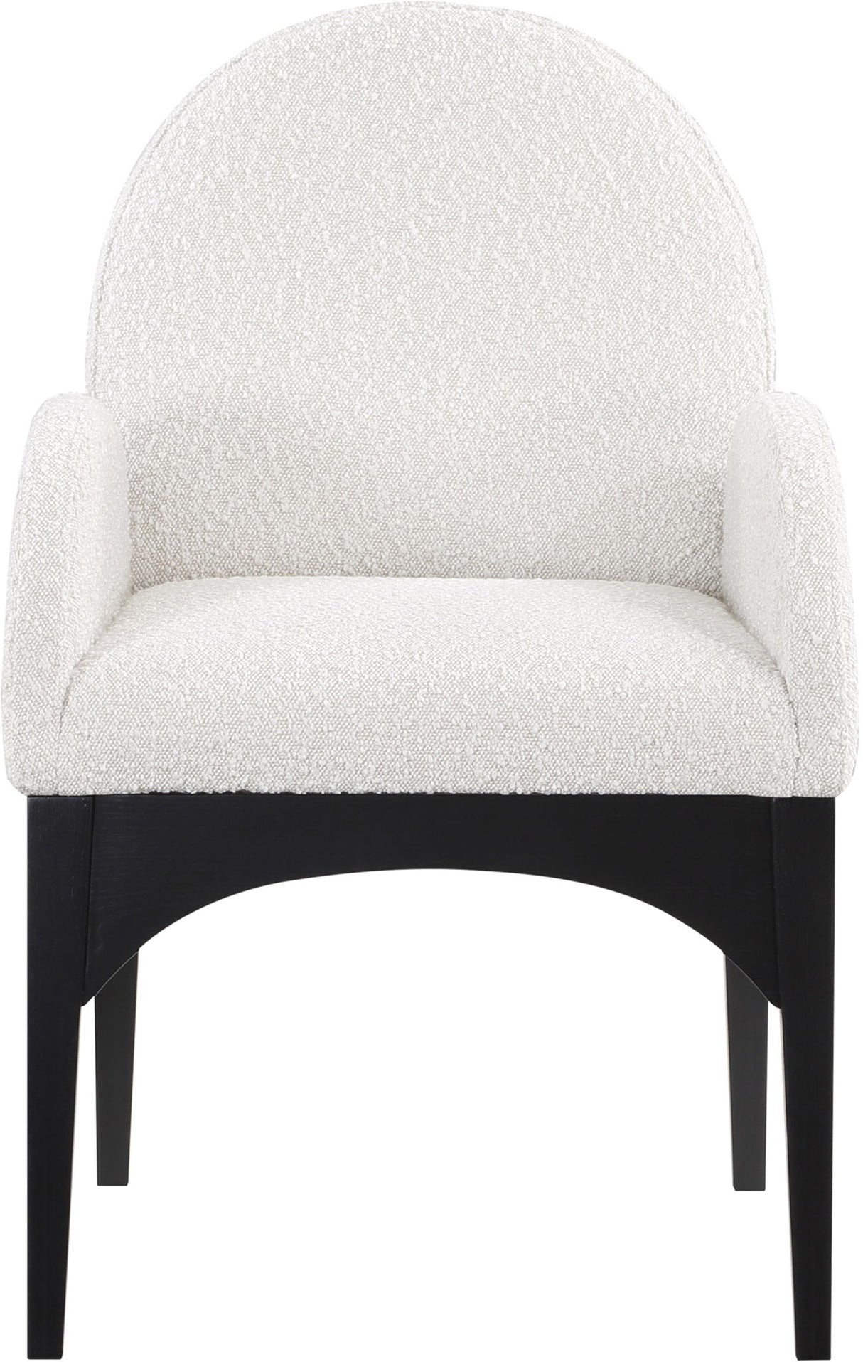 Waldorf - Boucle Dining Arm Chair With Black Legs