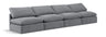 Indulge - Velvet 4 Seat Modular Armless Sofa