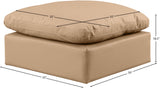 Indulge - Faux Leather Ottoman - Tan