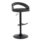 Grotto - Upholstered Adjustable Barstool - Black Metal Base