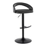Grotto - Upholstered Adjustable Barstool - Black Metal Base