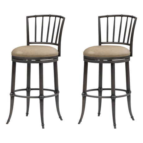 Vince - Commercial Grade Steel Frame Faux Leather Upholstered Swivel Bar Height Barstool