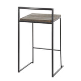 Fuji - Stackable Counter Stool With Cushion - Black Metal
