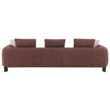 Mardi - Sofa With 6 Pillows - Maroon Tweed