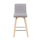 Vienna - Modern Counter Height Swivel Bar Stool - Patterned Oak Wood Frame