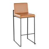 Fuji - High Back Barstool - Black Steel Legs