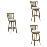 Isla - 30" Putty Brown Bar Height Rubberwood Swivel Barstool