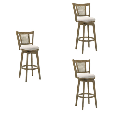 Isla - 30" Putty Brown Bar Height Rubberwood Swivel Barstool