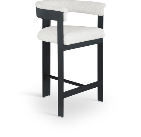 Romeo - Boucle Counter Stool With Black Base (Set of 2)