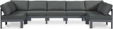 Nizuc - Outdoor Patio 7 Piece Modular Sectional With Gray Frame