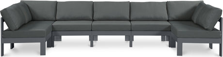 Nizuc - Outdoor Patio 7 Piece Modular Sectional With Gray Frame