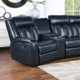 Reclining Sectional Sofa Set With Console Cup Holders USB Ports And Track Arms