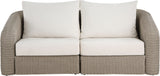 Seacrest - Olefin Water Resistant Fabric And Wicker 2 Piece Outdoor Patio Modular Loveseat
