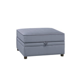 Bois II - Ottoman With Storage - Gray Velvet