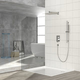 Modern Shower System With Adjustable Slide Bar, Stainless Steel And Brass Construction