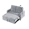 Modern Loveseat Pull Out Sofa Bed With Adjustable Backrest, Two Cup Holders, A Phone Holder, Three Charging Ports And Side Storage Pockets For Living Room