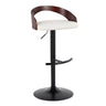 Grotto - Adjustable Barstool - Black Metal, Mahogany Wood