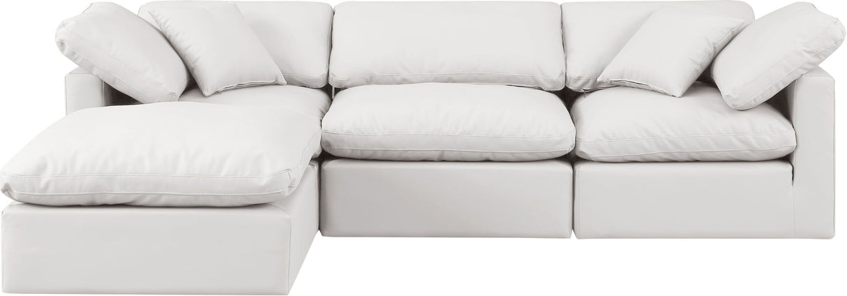Indulge - Faux Leather 4 Piece Modular Sectional With Chaise