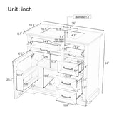 36" Bathroom Vanity With Sink, 2 Tip-Out Drawers, Soft Close Hinges