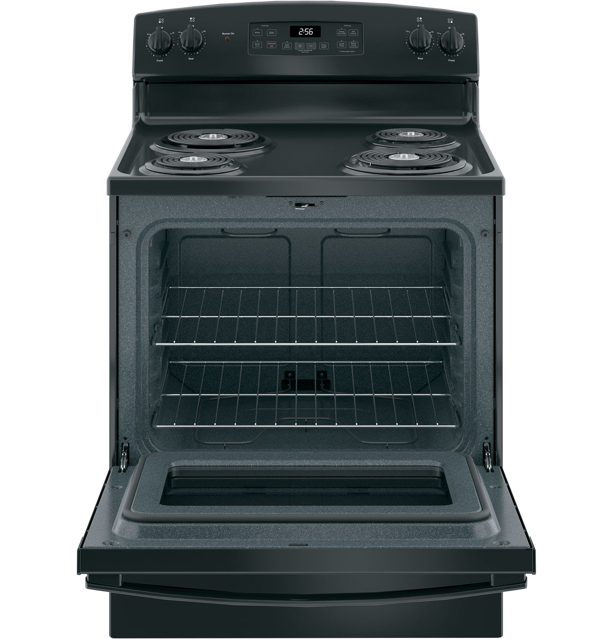 GE JB256DMBB - 30 in. 5 cu. ft. Free-Standing Self-Clean Electric Range with Coil Burners - Black