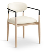 Riccio - Faux Leather Dining Arm Chair (Set of 2) - Natural Frame