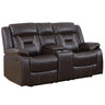Modern Reclining Loveseat With Console, Cup Holders, Storage