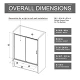 Single Sliding Shower Door For Bathtub With And Handle - Chrome