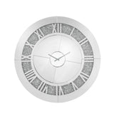 Noralie - 39" Wall Clock - Mirrored & Faux Diamonds