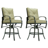 Bar Chair With Back And Seat Cushion (Set of 2) - Antique Bronze