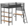 Campus - 3-Shelf Metal Twin Workstation Loft Bed