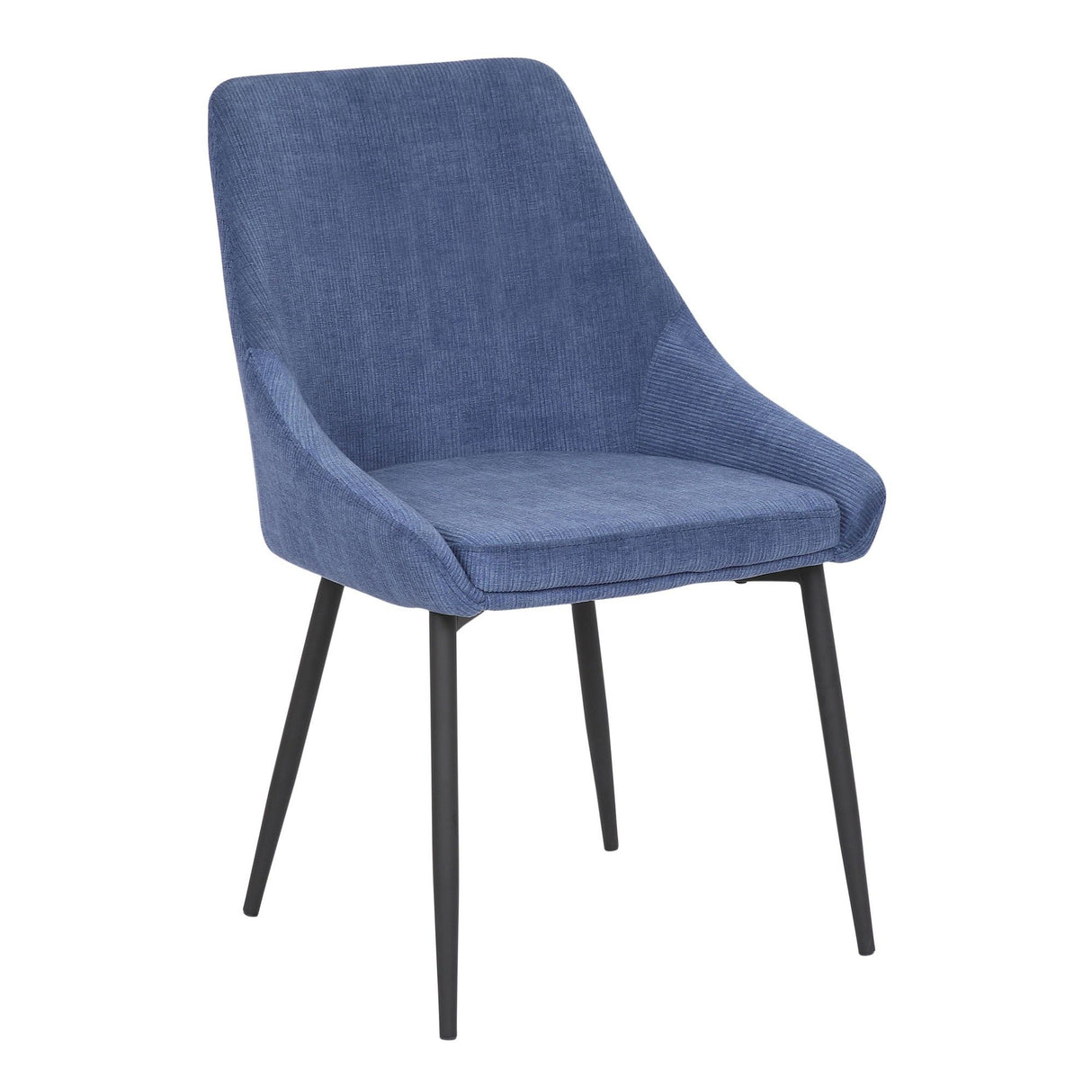 Diana - Chair - Black Metal And Blue Corduroy Fabric (Set of 2)