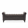 Hayes - Contemporary Armed Storage Bench With Button Tufting And Rolled Arms