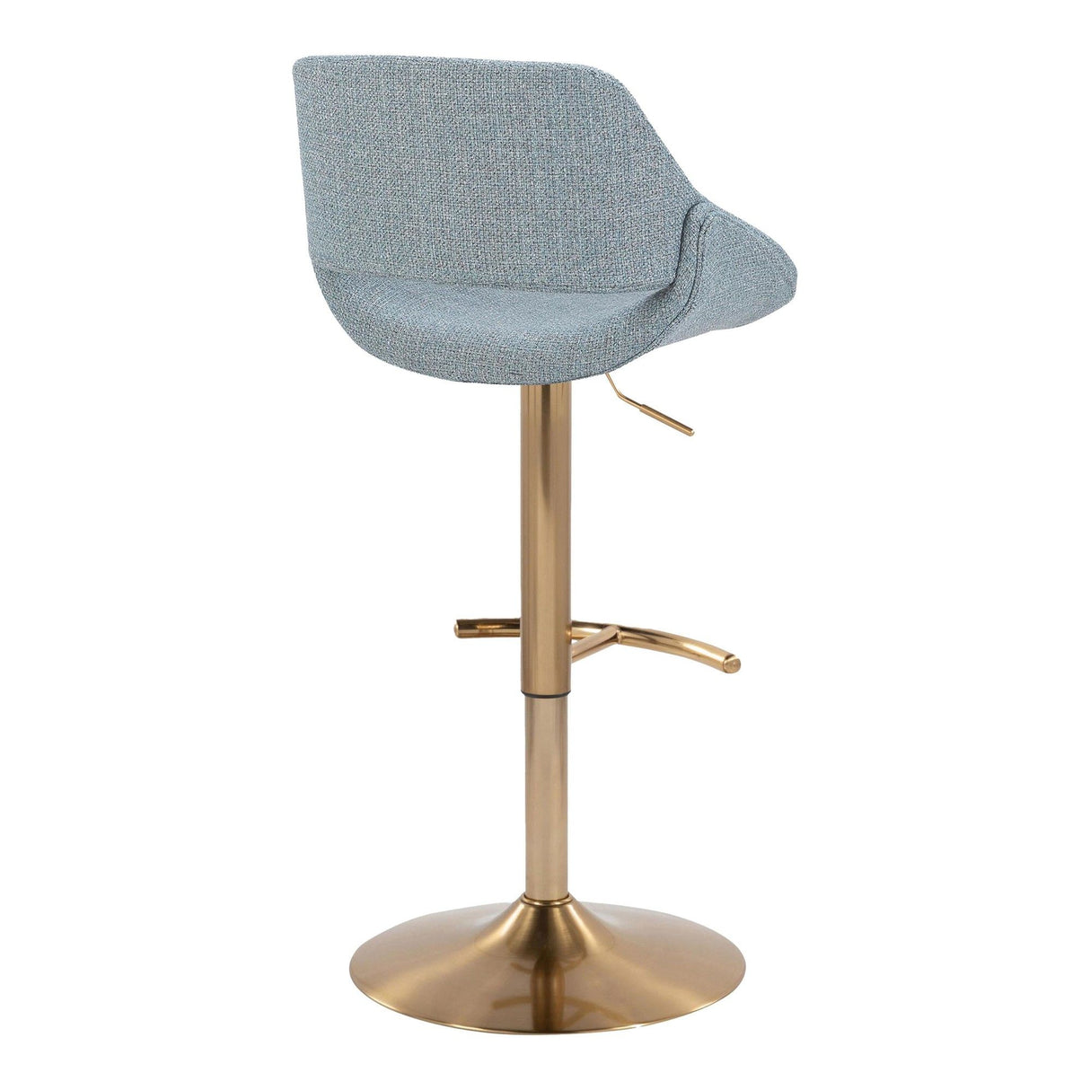 Fabrizzi - Adjustable Barstool With Swivel And Rounded T Footrest (Set of 2) - Gold Metal