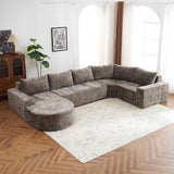 U-Shaped Oversized Modular Cloud Sectional Sofa With Deep Seat For Living Room