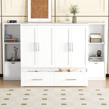 Murphy Bed With Shelves, Drawers And USB Ports