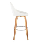 Diana - 30" Fixed-Height Barstool With Swivel And Round Chrome Metal Footrest (Set of 2) - Zebra Wood