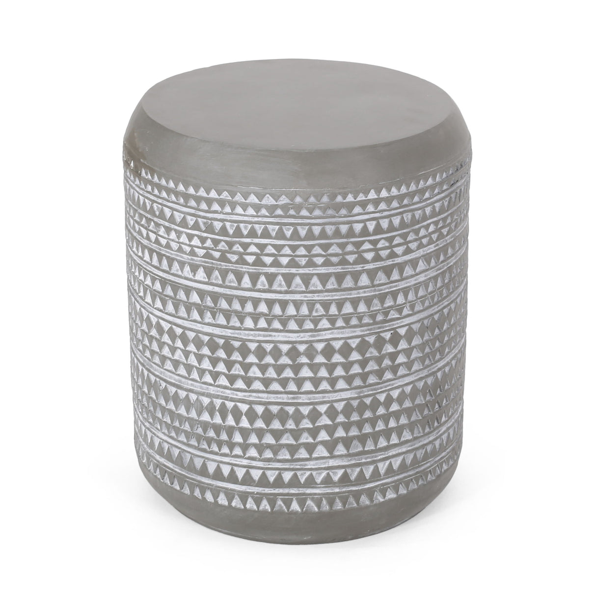 Outdoor Side Table With Cylindrical Shape - White