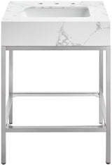Marmo - Engineered Marble Bathroom Vanity With Chrome Base