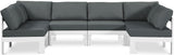 Nizuc - Outdoor Patio 6 Piece Modular Sectional With White Frame