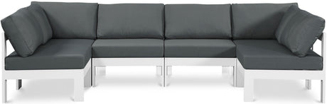 Nizuc - Outdoor Patio 6 Piece Modular Sectional With White Frame