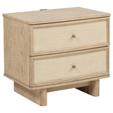 Kailani - 2-Drawer Nightstand Bedside Table - Beige Oak