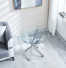 Modern Round Tempered Glass Table With Chrome Legs