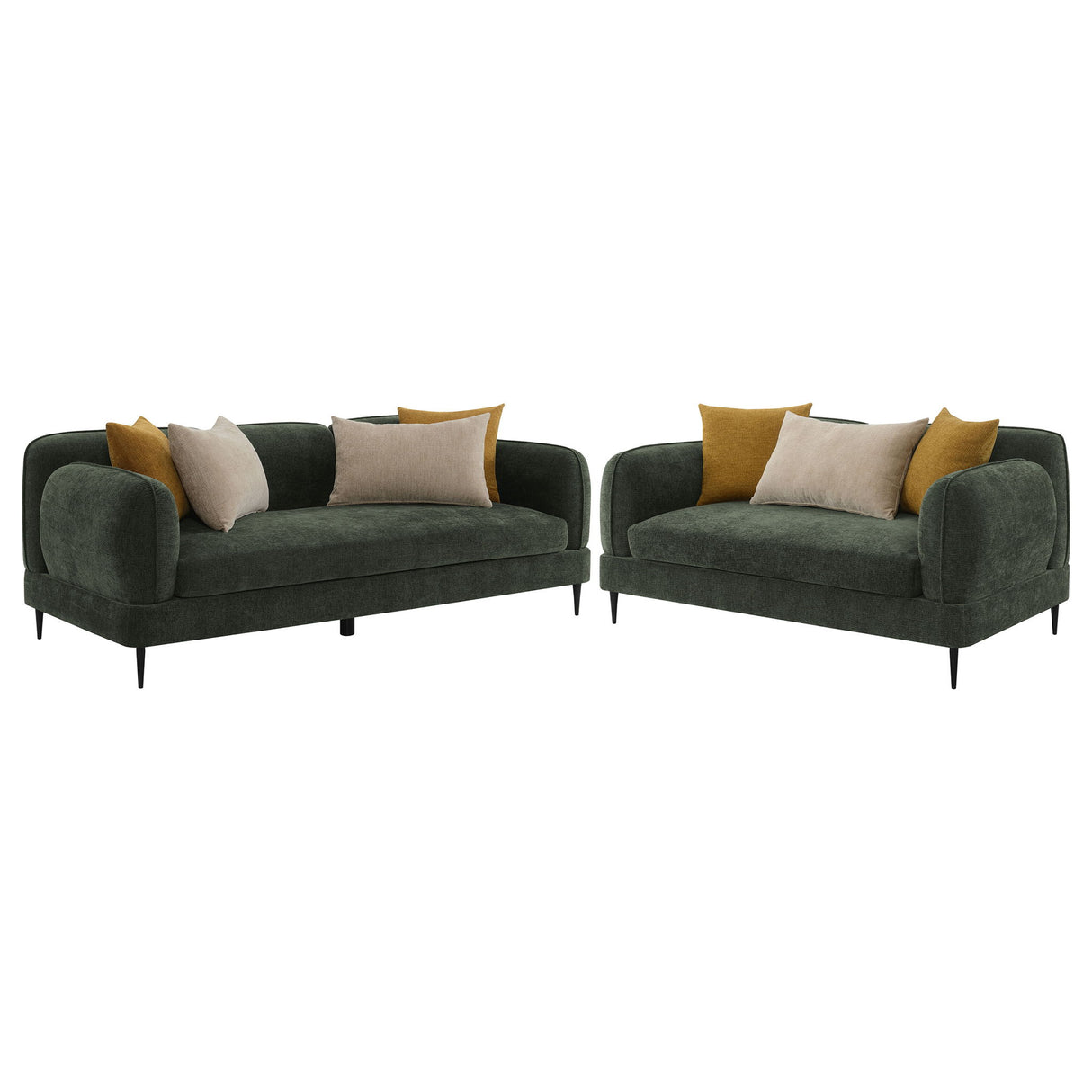 Jade - 2 Piece Chenille Upholstered Sofa Set