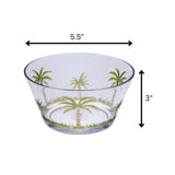 Palm Tree Acrylic Serving Bowls, Unbreakable Large Plastic Bowls
