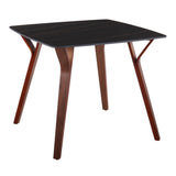 Folia - Dinette Table - Walnut Wood And Black Textured Marble