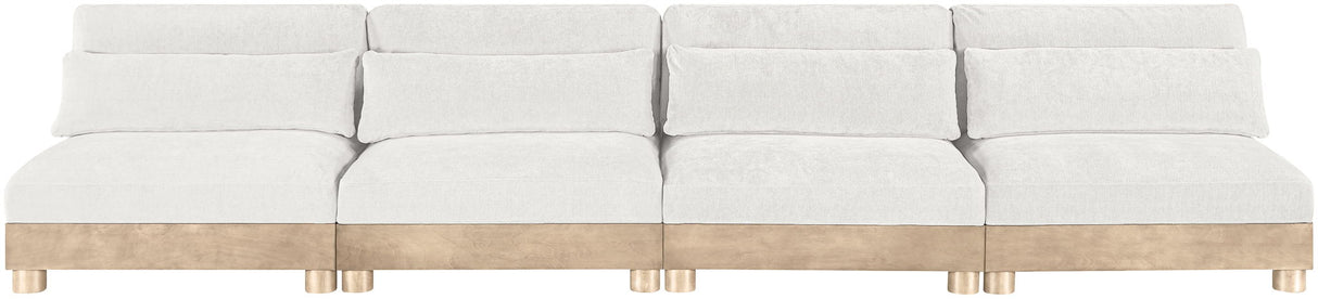 Turin - Chenille Fabric Upholstered Modular Sectional - White
