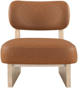 Vetra - Vegan Leather Upholstered Accent Chair With Natural Base