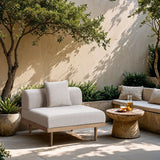 Laguna - Resilient Water Resistant Fabric Upholstered Outdoor Patio Modular Armless Chair