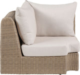 Seacrest - Olefin Water Resistant Fabric And Wicker Outdoor Patio Corner Chair