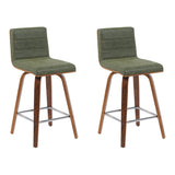 Vienna - Modern Counter Height Swivel Bar Stool - Walnut Finished Wood Frame